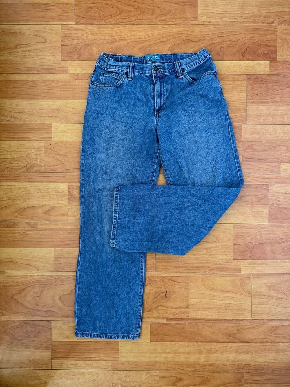 Old Navy Vintage Boys Baggy Jeans 16 Husky Y2K 90s Guitar Logo Streetwear